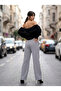 Elastic Waist Tie-Up Waterway Striped Trousers - 2
