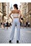 Elastic Waist Tie-Up Waterway Striped Trousers - 2