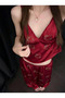 Kitty Stone Detailed Satin Homewear Pajama Set