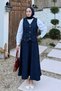 Kruvaz Closed-Fit Denim Skirt Suit Dark Wash Blue