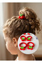 2 Pairs 6 Pieces Cherry Girl's Hair Clip Set |   4 Pcs: Cherry Lacing Buckle and 2 Pcs Cherry Snap Buckle