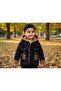 Boy's Hooded Denim Jacket Inside P Plush Sherpa Black Blue