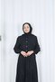 Button Detailed Bolero Elastic Waist Hijab Dress Black Hnt8540 - 2