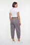 Women's Smoked Summer Pants with Elastic Waist and Belt Accessories, Shalwar Style Trousers - 4