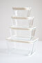 Purefresh 4-Piece Cream Leak-Proof Vacuum Lid Glass Storage Container - 7