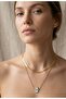 Fatma Ana Eli Pearlescent and Italian Crushed Chain Double Necklace Combination in Gold Color