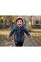 Boy's Hooded Denim Jacket Inside P Plush Sherpa Black Blue - 4