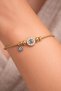 Veyes Nazar Beaded Charmlı Gold Braided Chain Stainless Steel Gold Bracelet