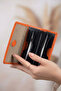 Accordion Model Orange Card Holder - Genuine Leather - 2