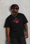 Men's Printed T-Shirt Short Sleeve Crew Neck Regular Fit T-Shirt - Black - 3