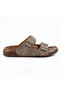 Men's Double Buckled Mink Color Comfortable Slipper Daily Non-Slip Sole Summer Slipper 42-45