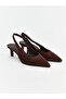 Brown Pointed Toe Women's Heeled Shoes - 2