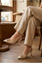 Women's Beige Medium Heel Stiletto Buckled New Season F6174 - 2