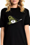 Zippered Teddy Black Short Sleeve Above Knee Medium Length Combed Cotton Dress - 2