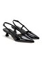 Amara Black Patent Leather Low Heel Heeled Shoes