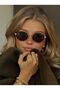 Max Black Gold Oval Metal Ellipse Sunglasses for Small Faces Premium Series - 4