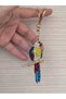 Multi-Colored Stone Key with Parrot Figure - 5