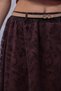 Women's Black Lace Tulle Detail Midi Length Pleated Lined Stylish Skirt - 3