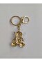 Gold Color Stone with Cute Bear Figure Keychain – Stone Detail Bag and Key Accessory - 3