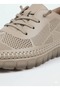 Genuine Leather Beige Laser Cut Transparent Sole Orthopedic Women's Shoes - 3