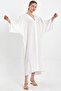 White Back Ethnic Embroidery Maxi Size Shirt Dress - 2