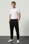 Men's Summer Double Face Thick Fabric Elasticated Hem Slim Fit Transitional Sweatpants - 4