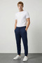 Men's Summer Double Face Thick Fabric Elasticated Hem Slim Fit Transitional Sweatpants - 3