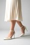 Women's Pointed Toe Stone Detailed Ankle-Tie Special Occasion Evening Dress Stiletto Heel U Shoes - 9 cm - 3