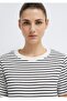 Black Striped Regular Fit 100% Cotton Women's T-Shirt. - 4