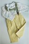 Baby Boys Printed Top and Yellow Suspender Pants Set