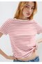 Cycling Collar Striped Slim Fit 100% Cotton Women's T-Shirt. - 2