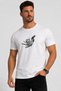 Unisex White Elzar Printed Crew Neck T-Shirt