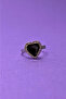 Stylish and Modern Design with Black Heart Minimal Adjustable Women's Ring - 4