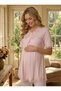 New Season Powder Shawl Collar Summer Special Design 100% Cotton Maternity Pajama Set - 4