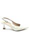 Feles Beaded Detailed Open Back Stiletto Women's Heeled Shoes White - 4