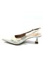 Feles Beaded Detailed Open Back Stiletto Women's Heeled Shoes White - 6