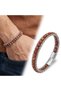 💎   Premium Red Jasper Natural Stone Wicker Chain Men's Steel Bracelet 31832B28D10