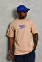 Men's Printed T-Shirt Short Sleeve Crew Neck Regular Fit Comfortable Fit Casual T-Shirt - Beige