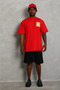 Men's Printed T-Shirt Short Sleeve Crew Neck Regular Fit Comfortable Fit Casual T-Shirt - Red - 2