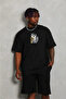 Men's Printed T-Shirt Short Sleeve Crew Neck Regular Fit Comfortable Fit Casual T-Shirt - Black
