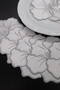 Ecru&Grey Floral Print Coaster Presentation Napkins 6 Pieces - 3