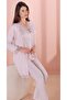 Women's Cotton in Lace Detailed 3-Piece Maternity Pajama Set - 2