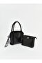 Leather Look Women's Shoulder Bag with Scarf Accessory - 5