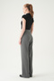 Anthracite Belt Detail Palazzo Pants 8421A - 5