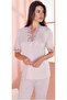 Women's Cotton in Lace Detailed 3-Piece Maternity Pajama Set