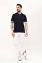 Polo Neck T-Shirt 100% Cotton Navy Blue Men - 4