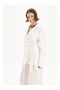 Arisa Belt Detail Ecru Blazer Jacket - 4