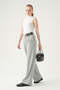 Gray Belt Detail Palazzo Pants 8421A - 2