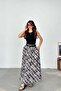 Women's Gray Patterned Long Skirt – Belt Pieces and Pocketed Mlb159 - 2