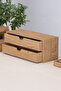 Desna Two-Tier, Two-Drawer Mini Cabinet - Cherry |   34 cm X 12.1 cm X 13.6 cm |